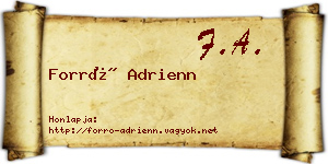 Forró Adrienn névjegykártya